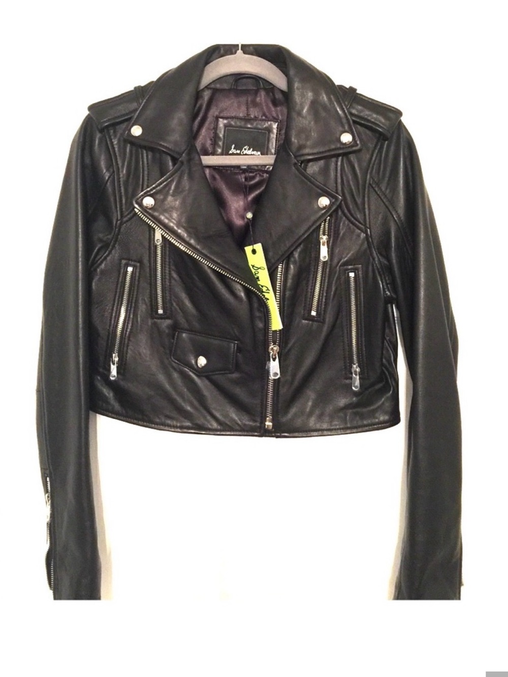 Sam Edelman Black Leather Motorcycle Jacket sz XL